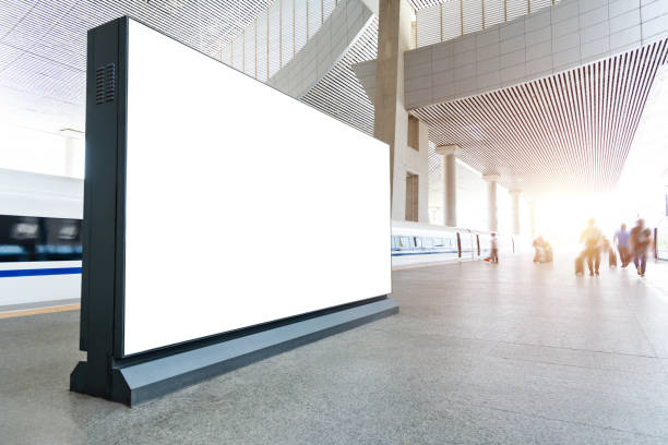 istock Blank billboard on the railroad station platform 1365276333