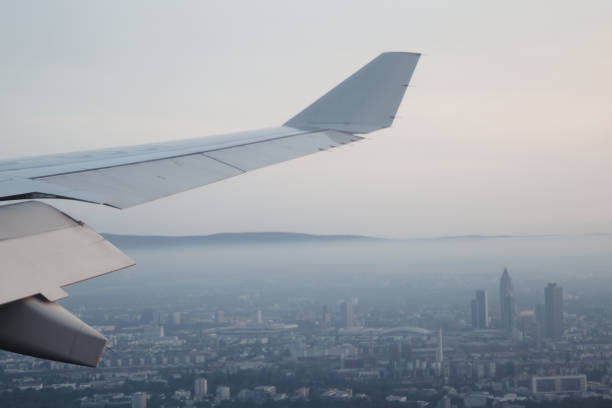 istock Frankfurt central city view from airplane 1365282989