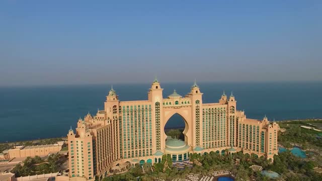 Aerial view of Atlantis the palm resort on Palm Jumeirah.