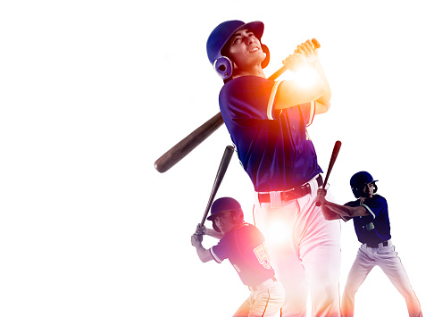 Baseball player hitter in action and concepts
