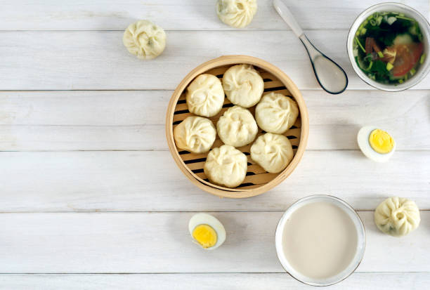 istock A big breakfast, boiled eggs, vegetable soup, steamed stuffed buns 1365293031