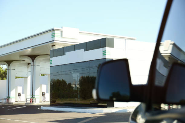 istock Modern gas station on sunny day outdoors 1365293876