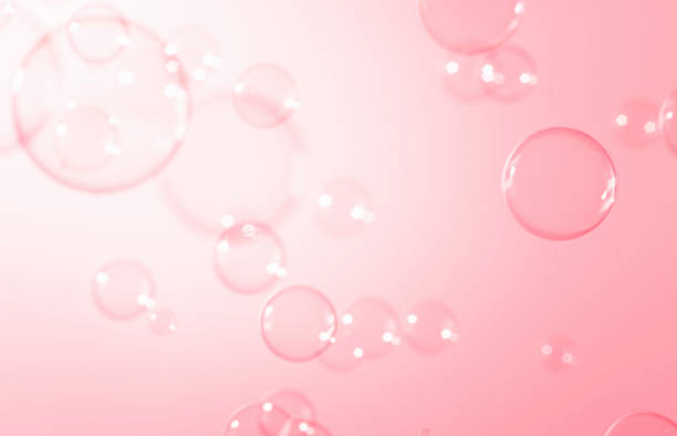 istock Beautiful Transparent Pink Soap Bubbles Background 1365294619