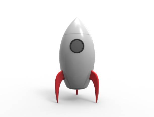istock 3D rendering of cartoon toy rocket ioslated on white background 1365295272