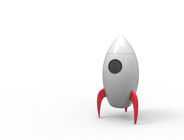 istock 3D rendering of cartoon toy rocket ioslated on white background 1365295333