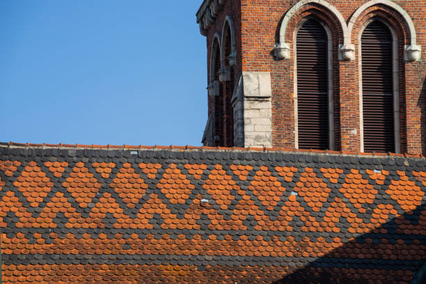 Above St. Stephen's Cathedral roof, close-up detail pattern – Vienna , Austria
