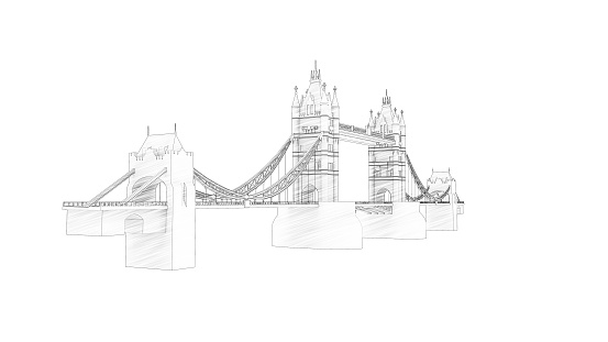 3d rendering of the Tower bridge in London isolated in white studio background