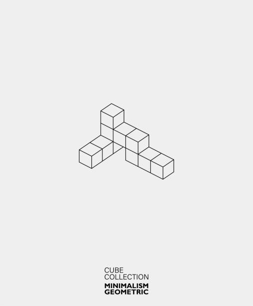 коллекция геометрических фигур черно-белой группы кубов - 13280 stock illustrations