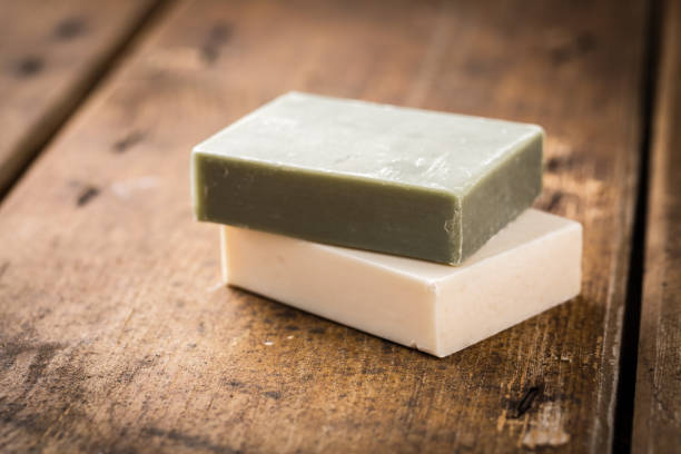 istock Natural handmade soap on a wooden background 1365308178