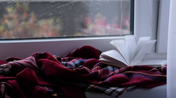istock Steaming coffee cup on a rainy day window background. cozy atmosphere, in cold weather. Rainy Day Mood. warming home atmosphere 1365308328