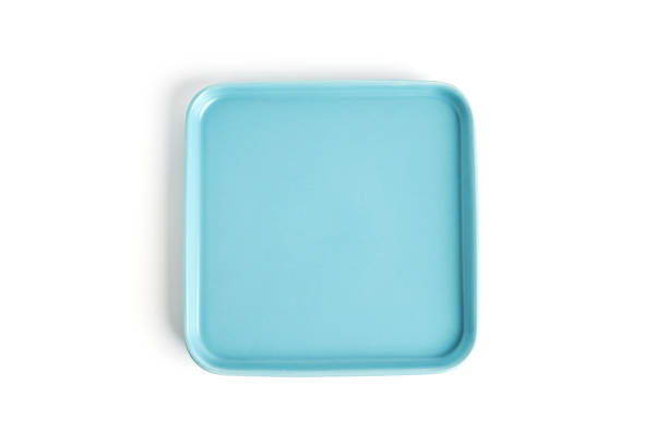 Blue plate is isolated on a white background