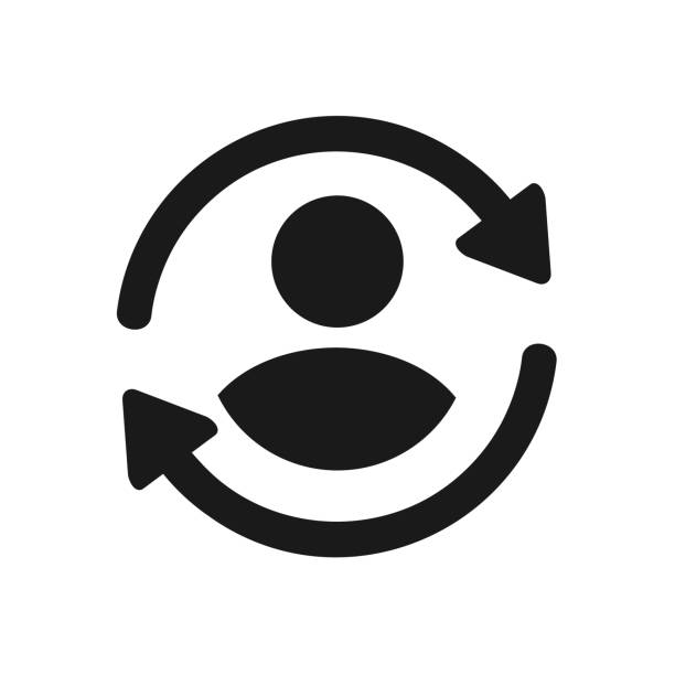 Synchronize user profile sisn. Account with reload, refresh icon. Synchronize user profile sisn. Account with reload, refresh icon. Illustration vector synchronize stock illustrations