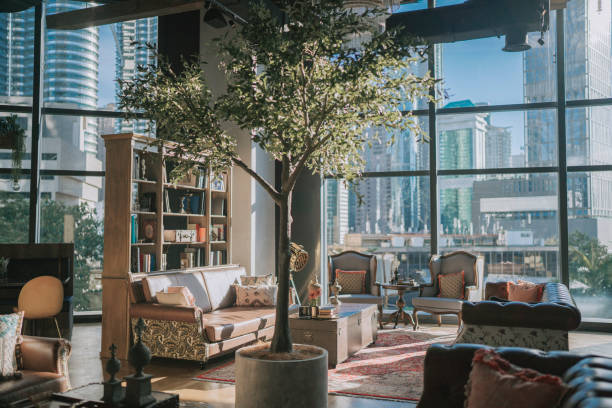 istock luxury lounge lobby reception with leather sofa book shelf living room 1365312311