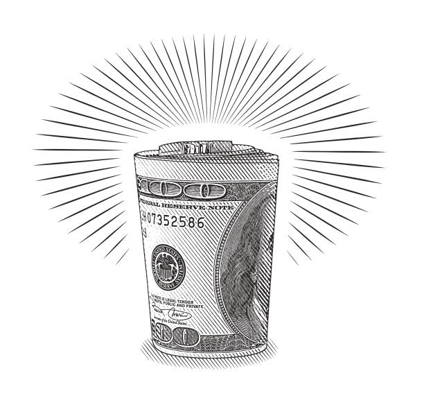 pieniądze w zwojach - money roll obrazy stock illustrations