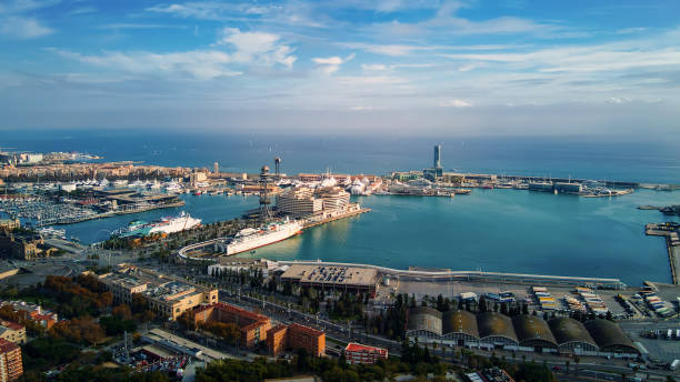 istock Aerial drone view of Barcelona, Spain 1365313054