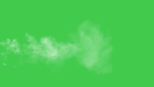 Video Realistic Dry Smoke Clouds Fog green screen background.