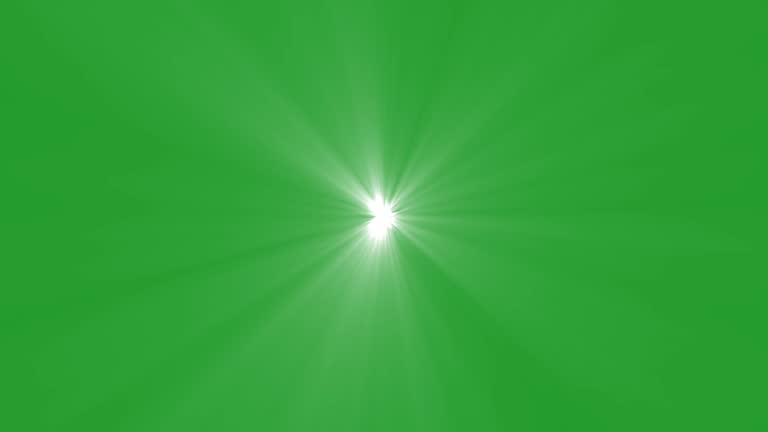 Glowing stars motion graphics with green screen background.