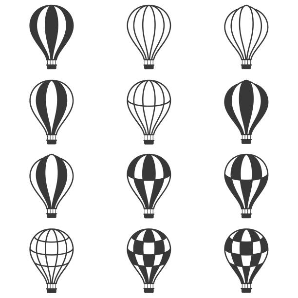 ilustrações, clipart, desenhos animados e ícones de vetor de balão de ar quente - balão de ar quente