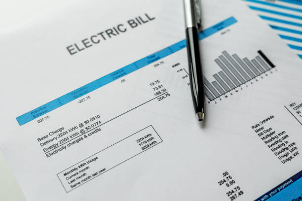 Electricity Bill Electricity Bill kilowatt stock pictures, royalty-free photos & images