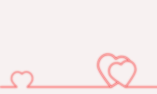 istock Illustration with neon pink hearts on a pink background. 1365322369