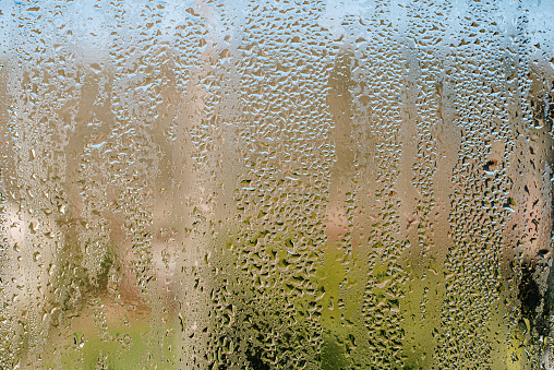 Texture of condensation on a window glass
