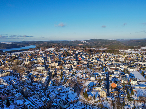 view of the city Eibenstock winter