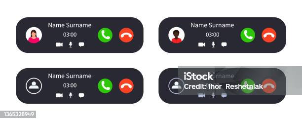 Call Emblam Call Interface Incoming Or Decline Call Mockup Interface For Phone ...