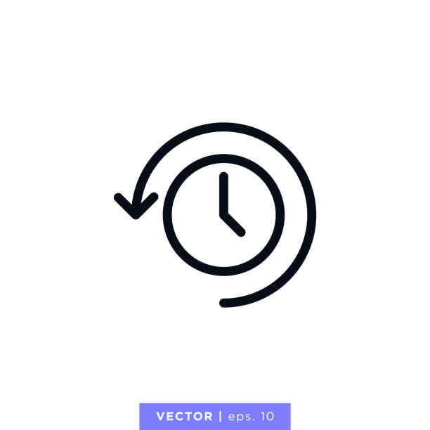 History icon vector stock illustration design template. Editable stroke. Time icon vector stock illustration design template. History symbol.  Editable stroke. Vector eps 10. history stock illustrations