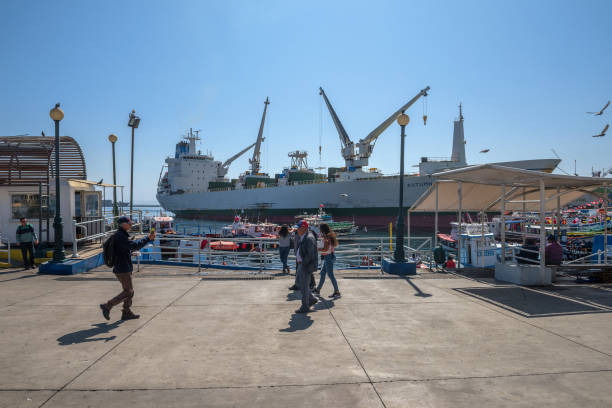 Muelle Prat Pier in Valparaiso Harbor, Chilevalparaiso, chile-february 27, 2020: