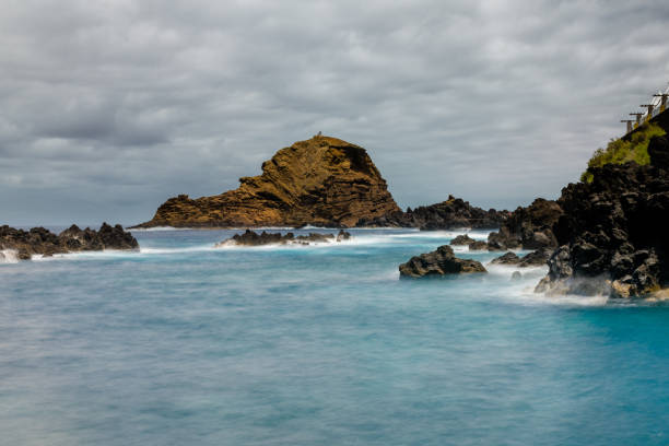 istock Porto Moniz, Madeira sea scape with waves 1365343105