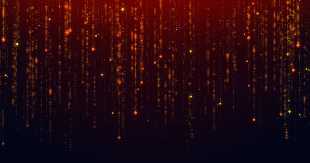 istock Shiny square particles falling down. Futuristic digital rain. Abstract background. 3D illustration 1365343286