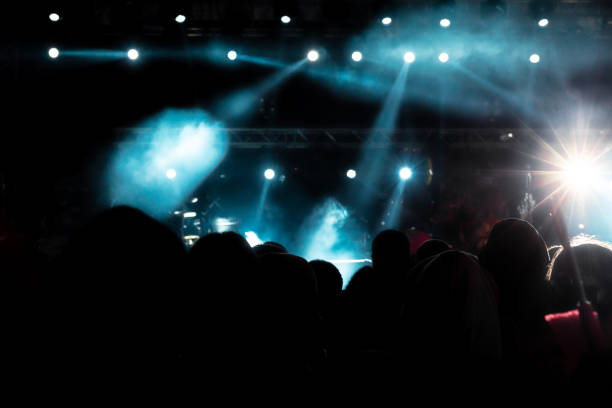 istock Direct spotlight and fog effect on the stage 1365347626
