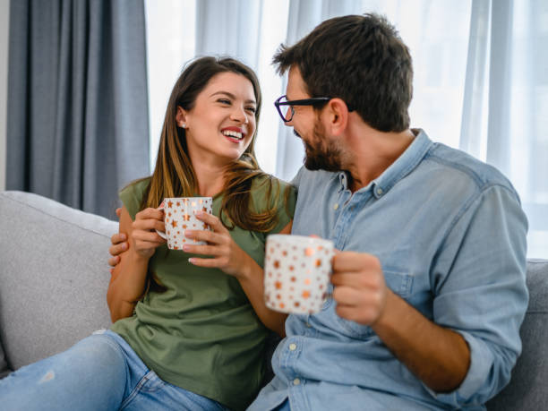 istock Happy couple at home 1365347781