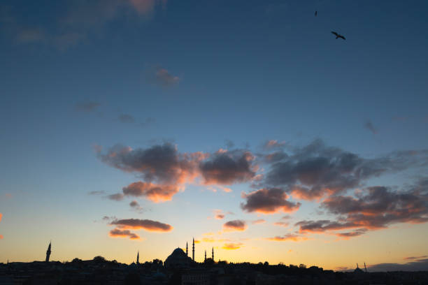 istock Silhouette of Istanbul at sunset 1365351413