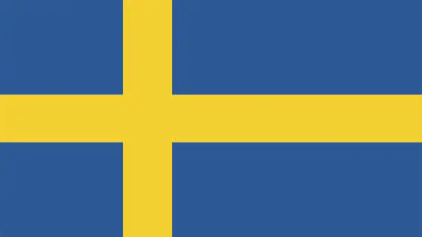 Vector illustration of National Flag of Sweden Eps File - Swedish Flag Vector File