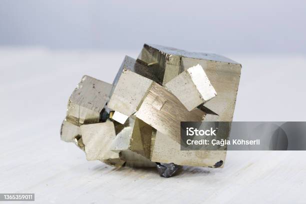 Pyrite Mineral Specimen Stone Rock Geology Gem Crystal Stock Photo - Download Image Now
