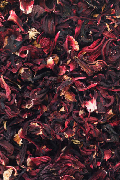 istock Background and texture of dry hibiscus tea leaves. 1365362027