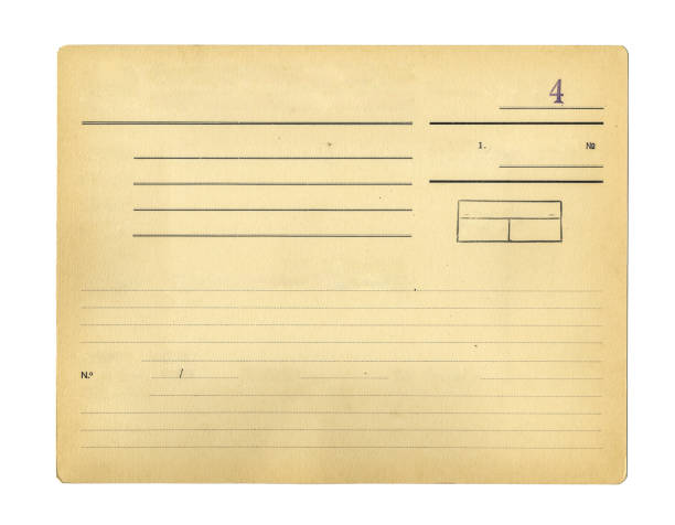 carte en carton d’index doublée isolée sur fond blanc. - fichier de classement photos et images de collection