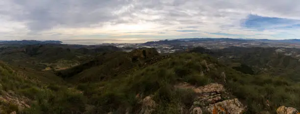 panorama coastal mountain landscape on the Costa Calida in Murcia