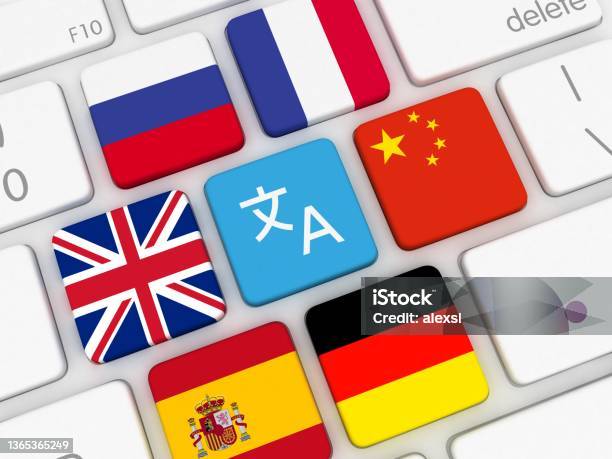 Translate Foreign Language Online Learning Global Communication Stock Photo - Download Image Now
