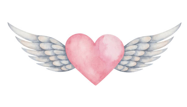 134 Clip Art Of Heart With Angel Wings Tattoo Illustrations & Clip Art -  iStock