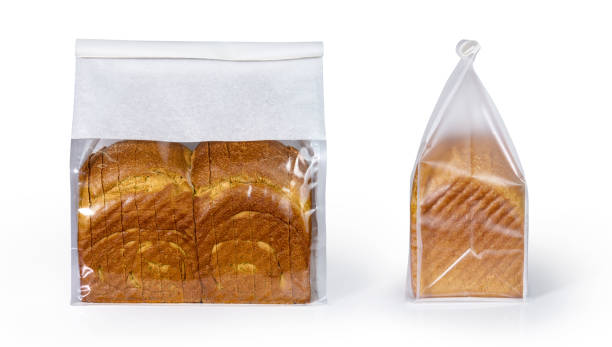 istock Sliced bread in plastic bag isolated on white background 1365370384