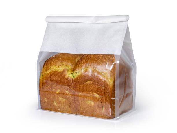 istock Sliced bread in plastic bag isolated on white background 1365370446