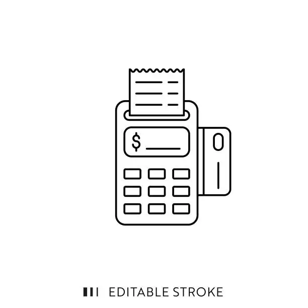 Vector illustration of POS Machine Line Icon with Editable Stroke
