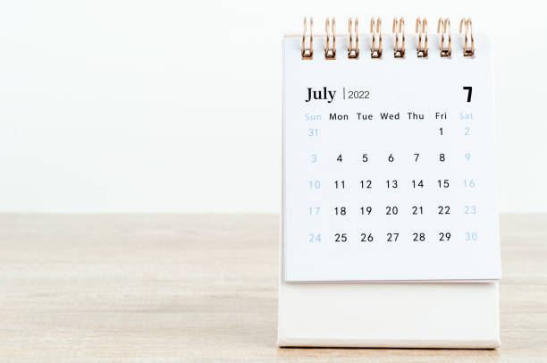 istock July 2022 desk calendar on the table. 1365376384