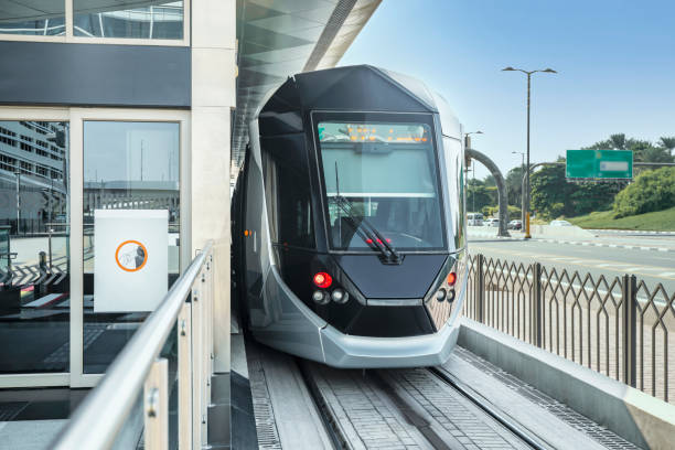 istock Modern New tram in Dubai, UAE 1365377973