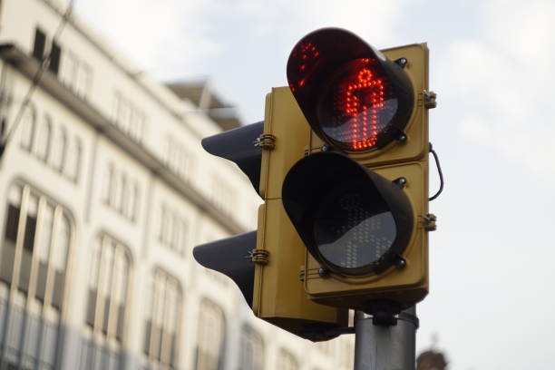 istock Red traffic light in Mexico City 1365378445