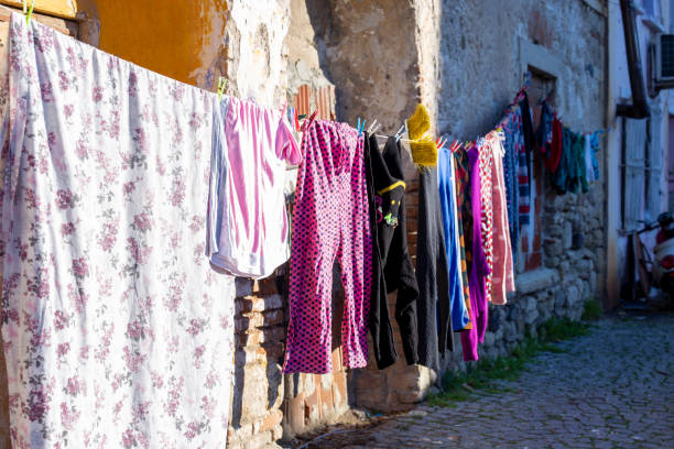 Laundry hanger by people.