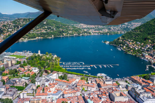Como en Como Lake City Como aerial view at Como Lake como italy stock pictures, royalty-free photos & images
