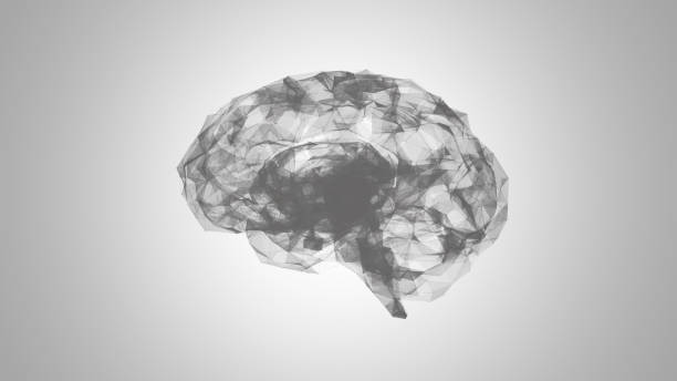 istock Lines and triangle shapes with dots forming a brain 1365384882